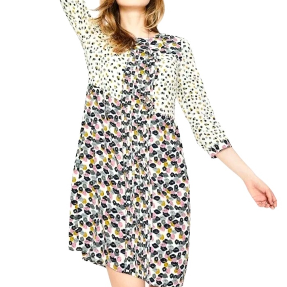 BODEN Hopscotch Poppy Meadow Pintuck Preppy Dress in Ivory size 10L - Picture 3 of 14